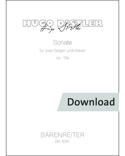 Sonate für zwei Geigen und Klavier op. 15a — Hugo Distler