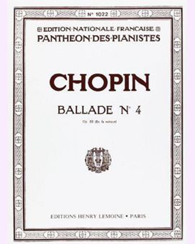 Ballade No. 4 in F minor, op 52 — 肖邦