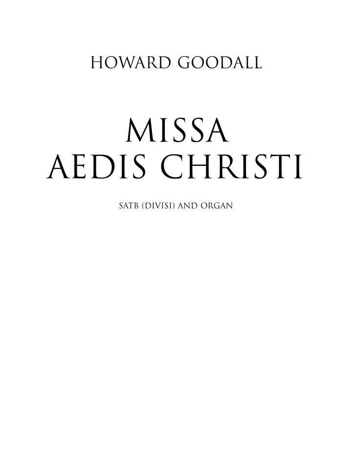 Missa Aedis Christi — Howard Goodall