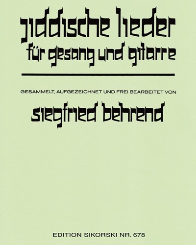 Yiddish Songs — Siegfried Behrend