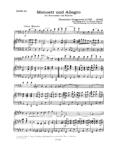 Minuet in E major / Allegro in A major — 德拉戈内蒂