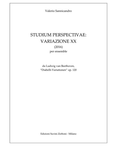 Studium Perspectivae: Variazione XX — Valerio Sannicandro