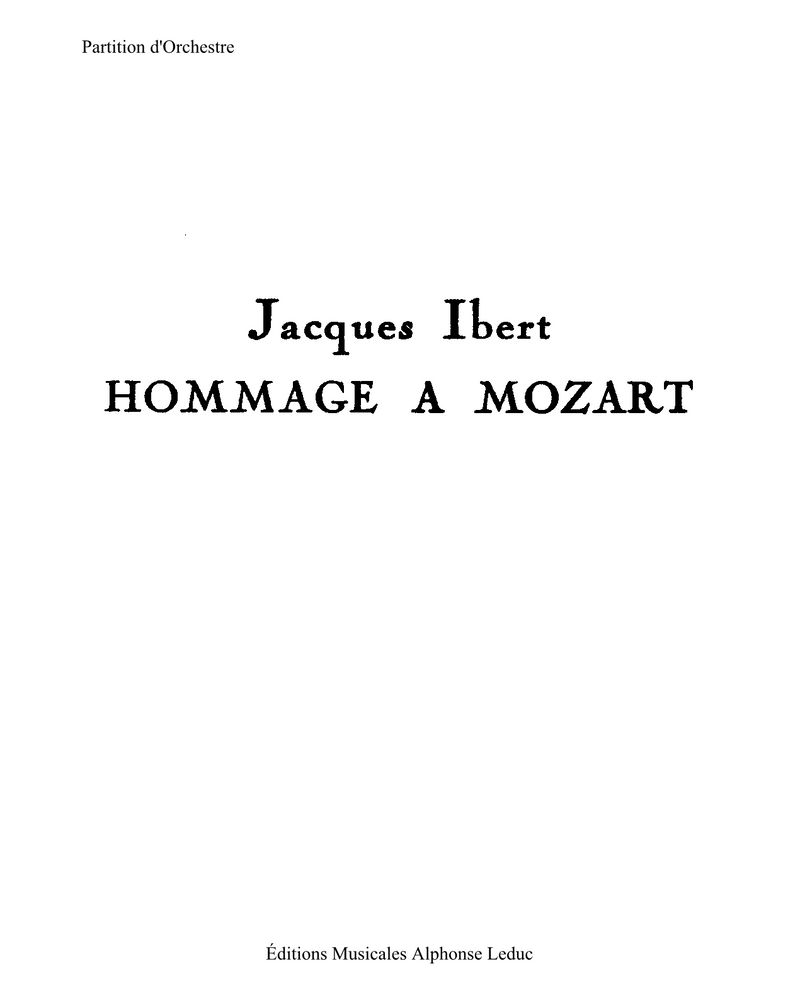 Hommage a Mozart — 雅克·伊贝尔