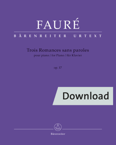 Trois Romances sans paroles for Piano, op. 17, N 52 — 福雷
