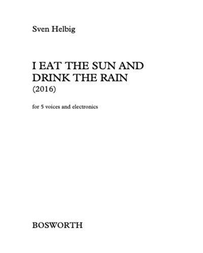 I Eat the Sun and Drink the Rain — Sven Helbig