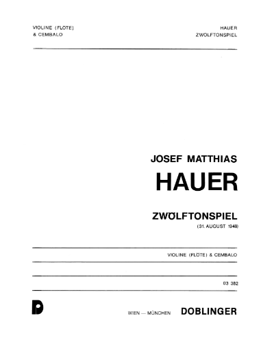 Zwölftonspiel (31.8.1948) — 约瑟夫·马蒂亚斯·豪尔
