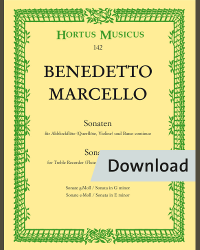 Sonatas for Treble Recorder (Flute, Violin) and Basso continuo — 马尔切洛