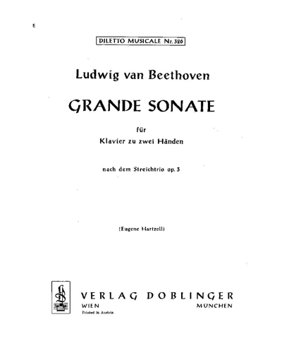 Grand Sonata in E-flat major, op. 3 — Ludwig van Beethoven
