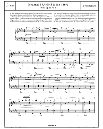 Waltz, op. 39 No. 3 — 勃拉姆斯
