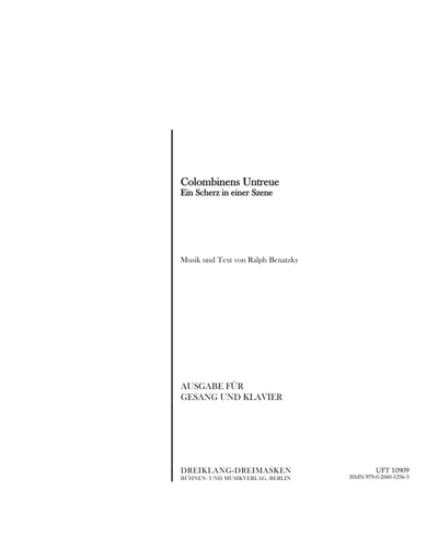 Colombinens Untreue — Ralph Benatzky