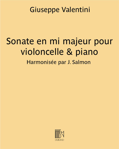 Sonata in E major for Cello & Piano — Giuseppe Valentini