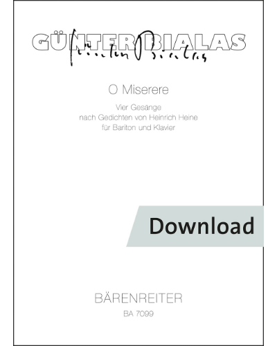 O Miserere für Bariton und Klavier — Günter Bialas