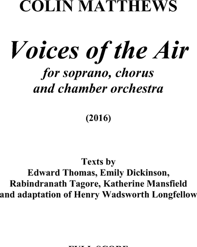 Voices of the Air — Colin Matthews