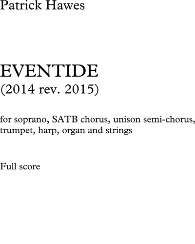 Eventide [Reduced Version] — Patrick Hawes