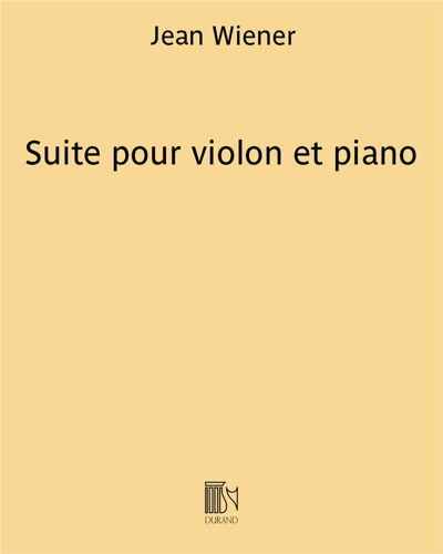 Suite pour violon et piano — Jean Wiener