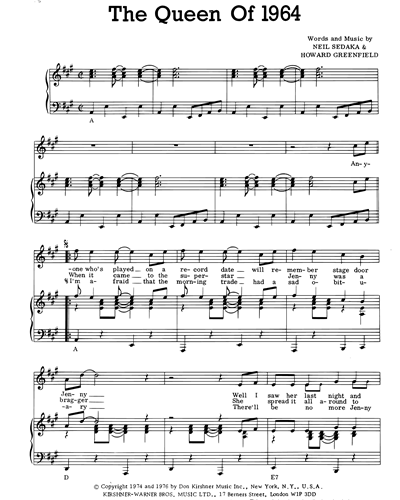 The Queen of 1964 — Neil Sedaka