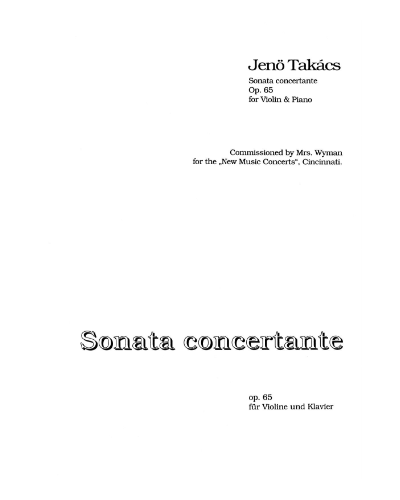 Sonata concertante, op. 65 — Jenő Takács