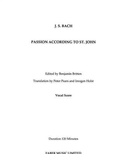 St John Passion — 巴赫