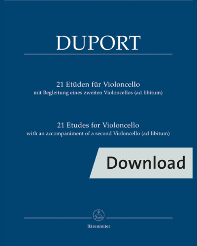 21 Etudes for Violoncello with an Accompaniment of a 2nd Violoncello (ad lib.) — Jean-Louis Duport