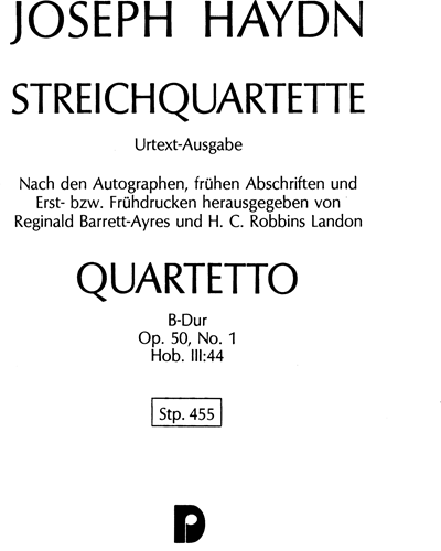 String Quartet in Bb major, op. 50/1 — 海顿