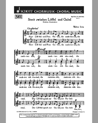 Streit zwischen Löffel und Gabel — Walter Rein
