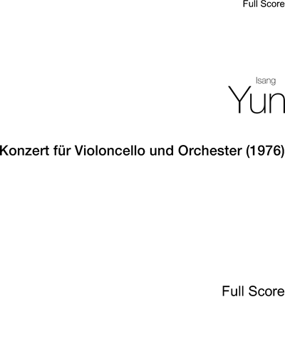 Konzert für Violoncello und Orchester (1976) — 尹伊桑