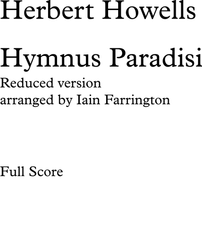Hymnus Paradisi — 豪厄尔斯