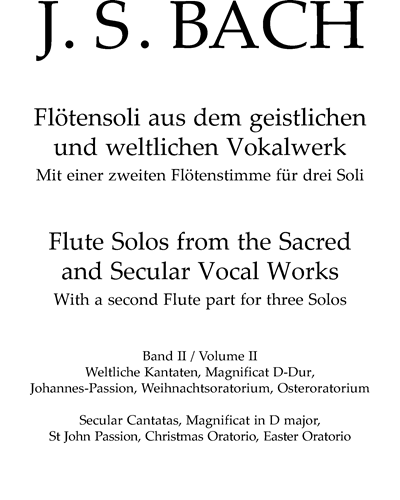 Flute Solos from the Sacred and Secular Vocal Works, Vol. 2 — Johann Sebastian Bach