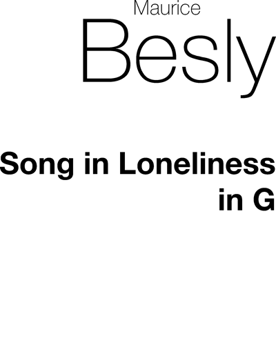 Song in Loneliness — Maurice Besly