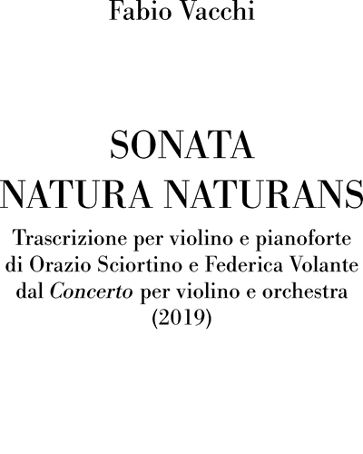 Sonata natura naturans — Fabio Vacchi