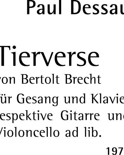 Tierverse — Paul Dessau