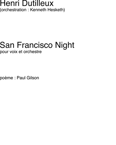 San Francisco Night — 迪蒂耶