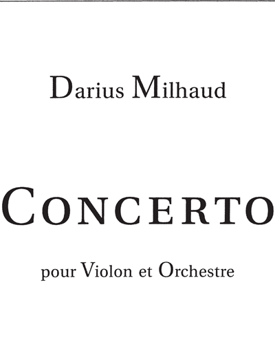 Violin Concerto, op. 93 — Darius Milhaud