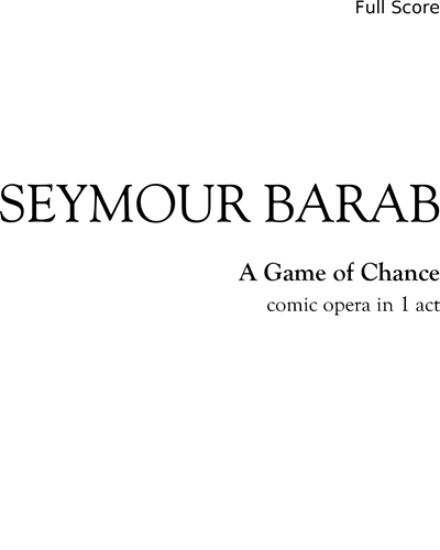 A Game of Chance — Seymour Barab