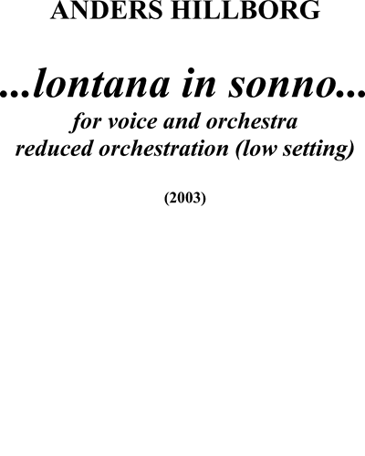 ...lontana in sonno... (Low Version) — Anders Hillborg