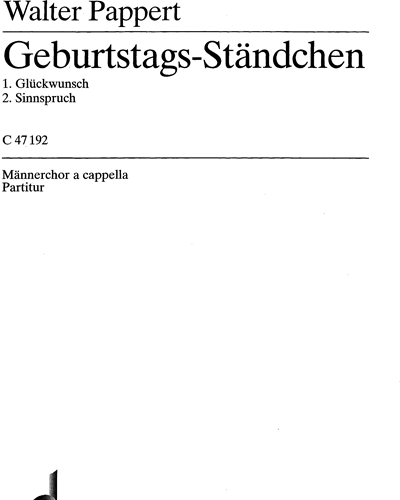 Geburtstagsständchen — Walter Pappert