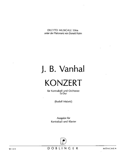 Concerto for Double Bass in E-flat major — 万哈尔
