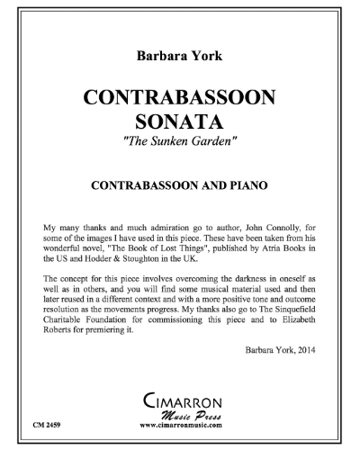 Contrabassoon Sonata — Barbara York