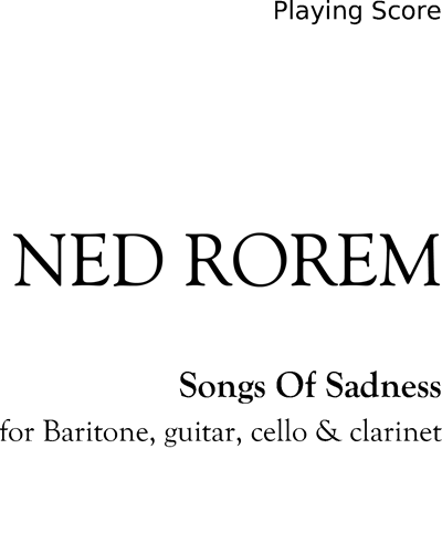 Songs Of Sadness — Ned Rorem