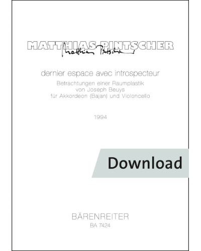 dernier espace avec introspecteur für Akkordeon und Violoncello — Matthias Pintscher