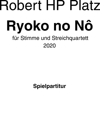 Ryoko no Nô — Robert Hugo Philip Platz