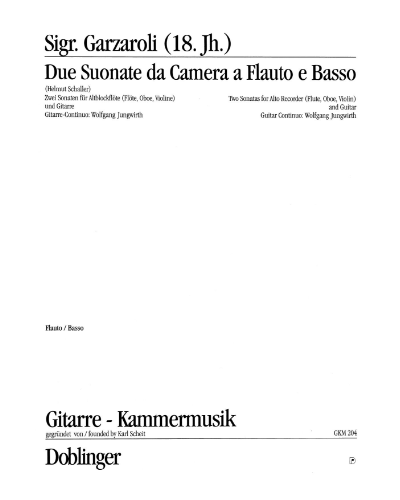 Due Suonate da Camera — Sigr. Garzaroli