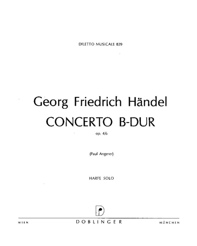 Concerto for Harp in B-flat major, op.4 No. 6 — 亨德尔