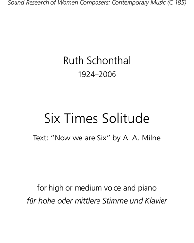 Six Times Solitudes — Ruth Schönthal