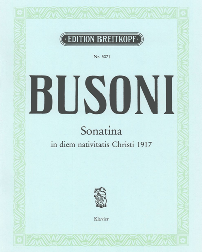 Sonatina in diem nativitatis Christi MCMXVII (BV 274) — 布索尼