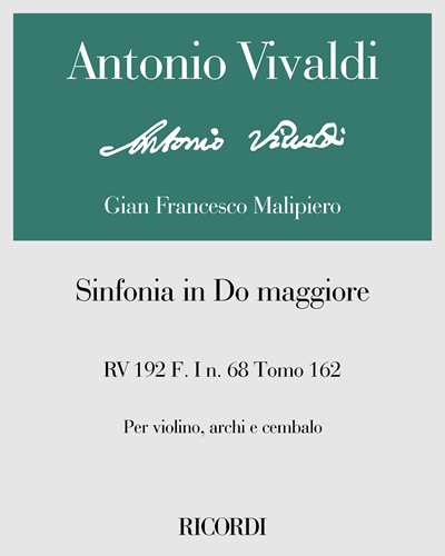 Sinfonia in Do maggiore RV 192 F. I n. 68 Tomo 162 — Antonio Vivaldi