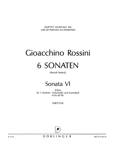 Sonata No. 6 in D major — 罗西尼