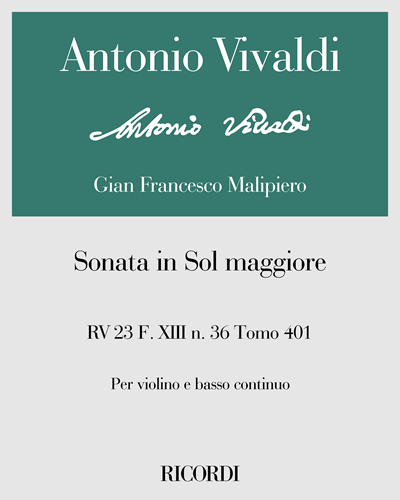 Sonata in G major, RV 23, F. XIII no. 36, Vol. 401 — 维瓦尔第