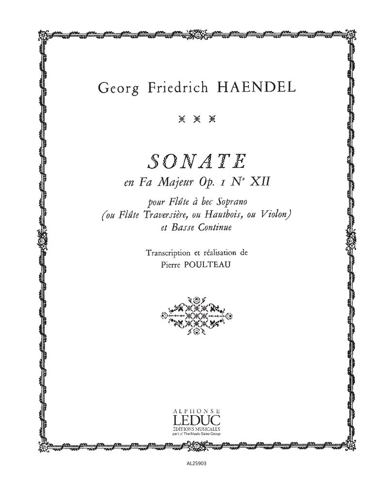 Sonata in F major, op. 1 no. 12 — George Frideric Handel