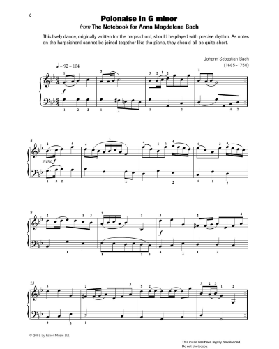 Polonaise in G Minor (from 'The Notebook for Anna Magdalena Bach') — 巴赫